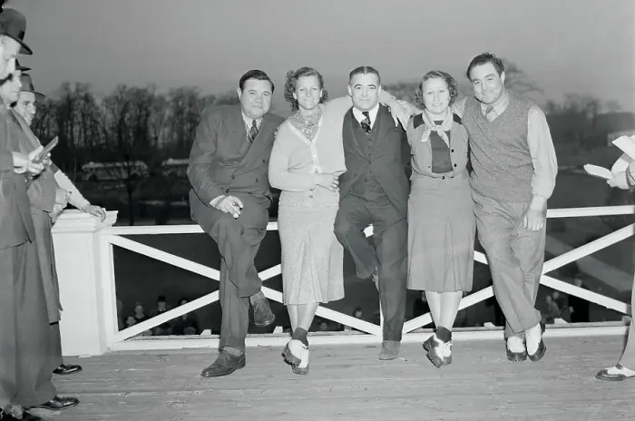 Framed Print : Babe Ruth and Sports Peers Posing Outdoors