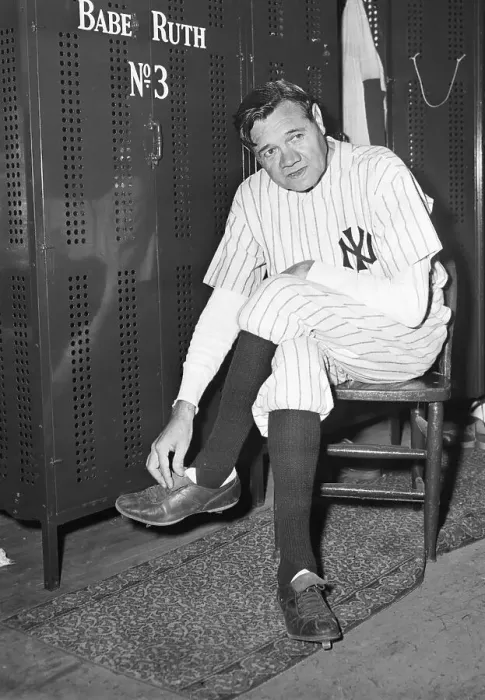 Framed Print : Babe Ruth Taking off Uniform Framed Print : Babe Ruth Taking off Uniform