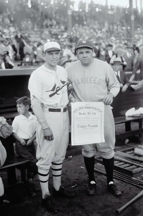Framed Print : Babe Ruth with Taylor Douthit Framed Print : Babe Ruth with Taylor Douthit