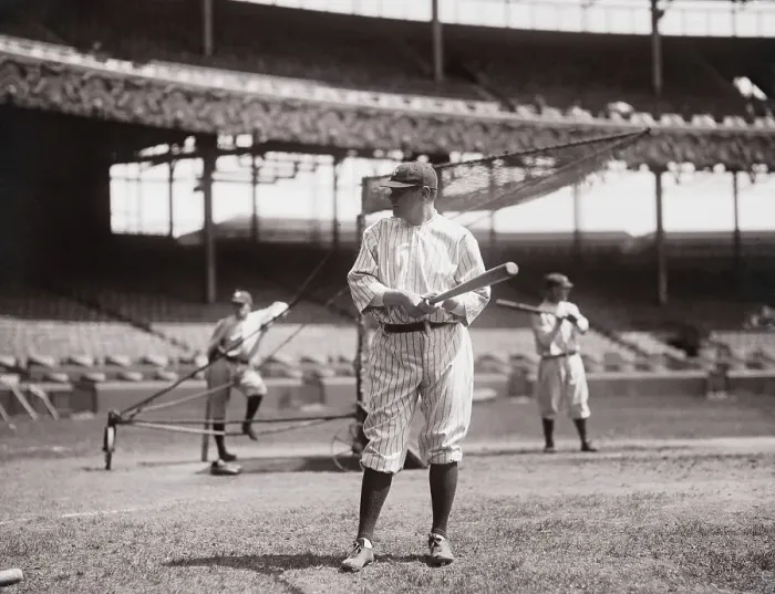 Framed Print : Babe Ruth and Teammates Practicing on Field Framed Print : Babe Ruth and Teammates Practicing on Field