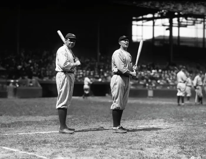 Framed Print : Babe Ruth and Ty Cobb at the Polo Grounds Framed Print : Babe Ruth and Ty Cobb at the Polo Grounds