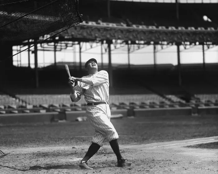 Framed Print : Babe Ruth Watching Ball Framed Print : Babe Ruth Watching Ball