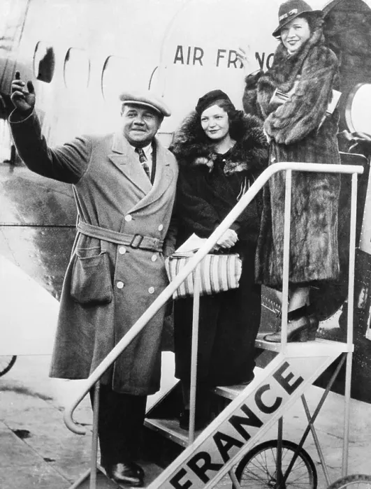 Framed Print : Babe Ruth Waving Alongside Family After Traveling Framed Print : Babe Ruth Waving Alongside Family After Traveling
