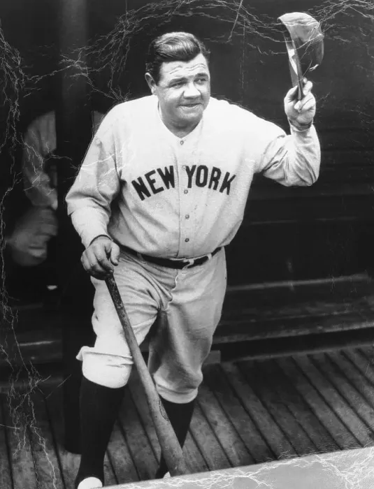 Framed Print : Babe Ruth Waving Hat in Dugout Framed Print : Babe Ruth Waving Hat in Dugout