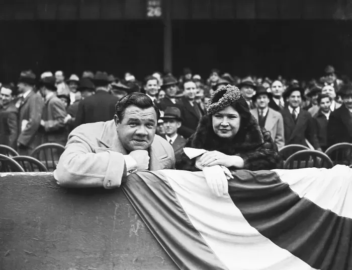 Framed Print : Babe Ruth and Wife Claire Hodgson at a Baseball Game Framed Print : Babe Ruth and Wife Claire Hodgson at a Baseball Game