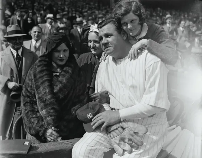 Framed Print : Babe Ruth with His Wife and Daughters Framed Print : Babe Ruth with His Wife and Daughters