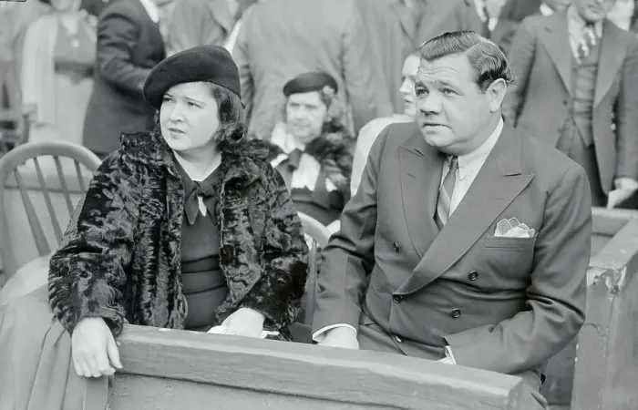 Framed Print : Babe Ruth and Wife in the Grandstand Framed Print : Babe Ruth and Wife in the Grandstand