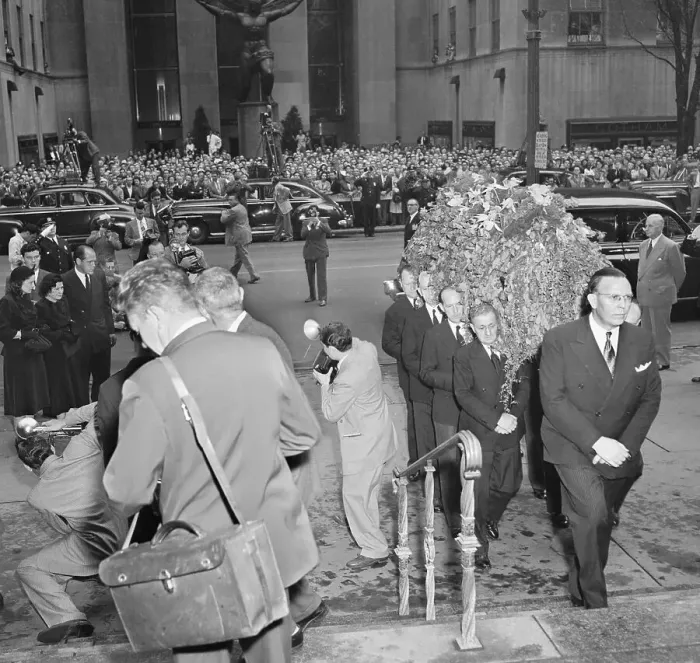 Framed Print : Babe Ruth's Casket Arriving at Church Framed Print : Babe Ruth's Casket Arriving at Church