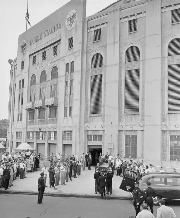 Framed Print : Babe Ruth's Coffin Arriving at Yankee Stadium Framed Print : Babe Ruth's Coffin Arriving at Yankee Stadium