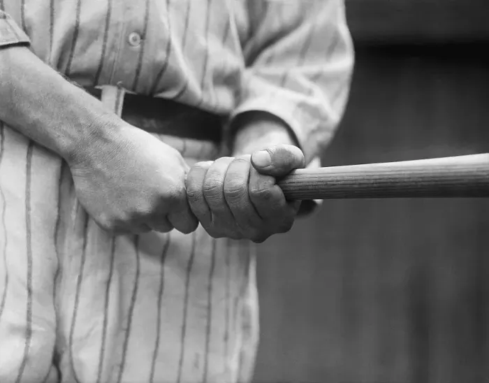 Framed Print : Babe Ruth's Hands in Batting Position