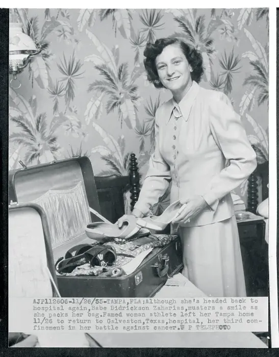 Framed Print : Babe Zaharias Packing Suitcase for Travel Framed Print : Babe Zaharias Packing Suitcase for Travel