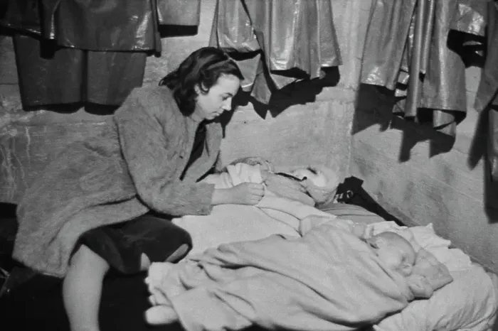 Framed Print : Babies In Air Raid Shelter Framed Print : Babies In Air Raid Shelter