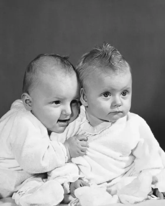 Framed Print : Two babies in pajamas Framed Print : Two babies in pajamas