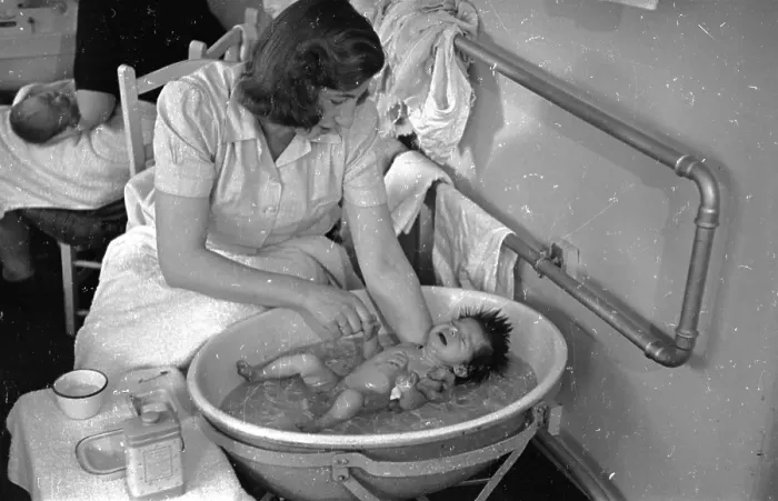 Framed Print : Baby Bathing Framed Print : Baby Bathing