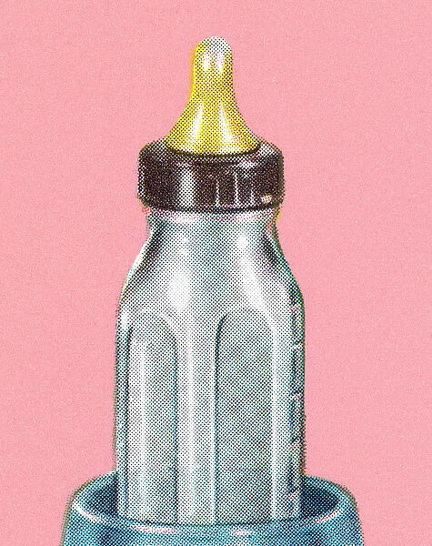 Baby Bottle on Pink Background