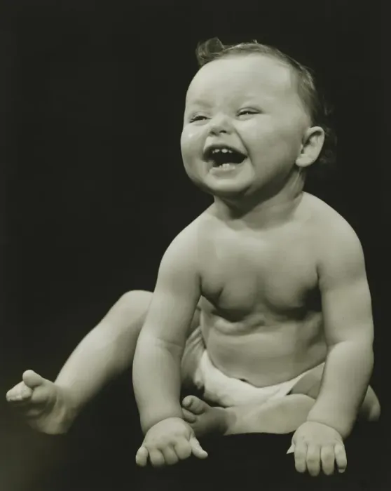 Framed Print : Baby boy (12-18 months) smiling, (B&W), close-up Framed Print : Baby boy (12-18 months) smiling, (B&W), close-up