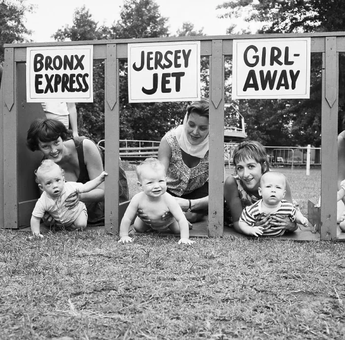 Framed Print : Baby Crawling Race in New Jersey