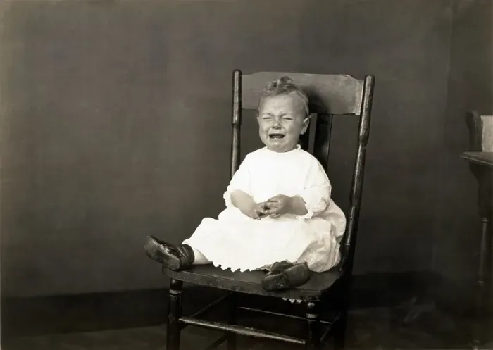 Framed Print : Baby Sitting In Chair Crying Framed Print : Baby Sitting In Chair Crying