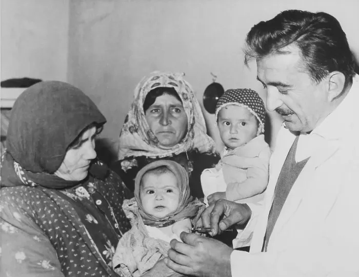 Framed Print : Baby Being Vaccinated Framed Print : Baby Being Vaccinated