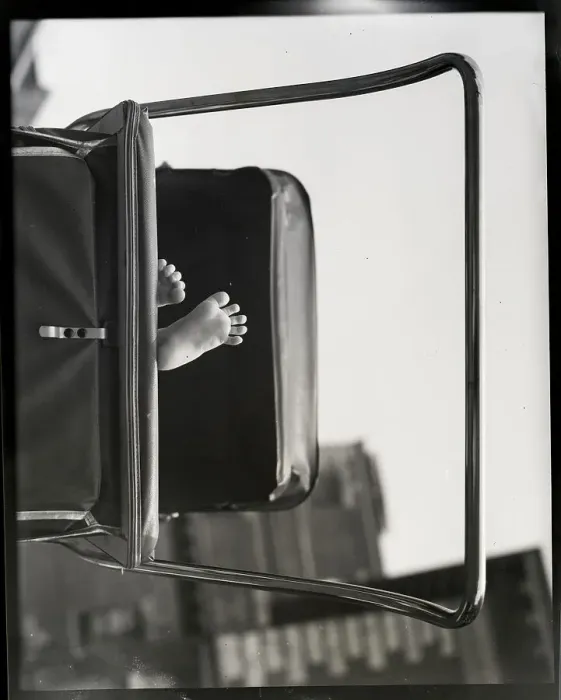 Framed Print : Baby's Feet Peeking out of Carriage Framed Print : Baby's Feet Peeking out of Carriage