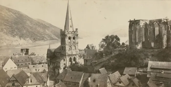 Framed Print : Bacharach. The town of Bacharach in the Rhine Gorge in Germany, circa 1880 Framed Print : Bacharach. The town of Bacharach in the Rhine Gorge in Germany, circa 1880