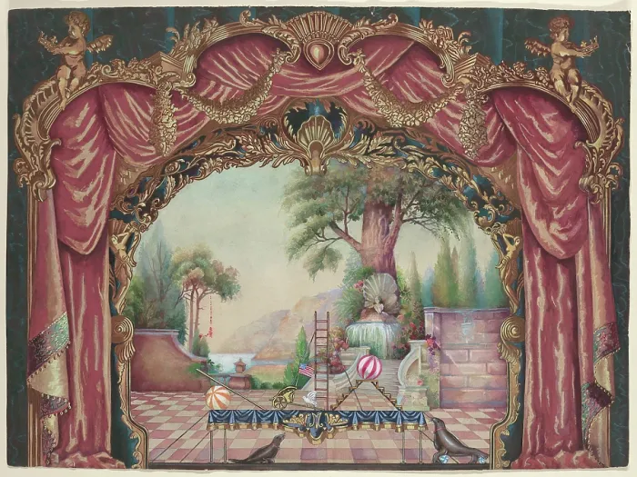 Framed Print : Backdrop For Vaudeville Stage Framed Print : Backdrop For Vaudeville Stage
