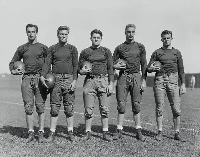 Framed Print : Backfield Position Candidates Posing Together Framed Print : Backfield Position Candidates Posing Together