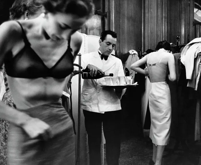 Framed Print : Backstage. At a fashion show in France, John Cavanagh's models change backstage Framed Print : Backstage. At a fashion show in France, John Cavanagh's models change backstage