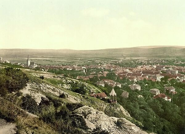 Bad Frankenhausen in Thuringia, Germany, Historical, Photochrome print from the 1890s