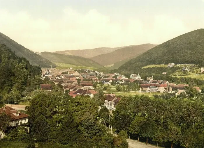 Framed Print : Bad Lauterberg im Harz, Lower Saxony, c. 1890, Germany, Historic, digitally restored reproduction from a 19th century original Framed Print : Bad Lauterberg im Harz, Lower Saxony, c. 1890, Germany, Historic, digitally restored reproduction from a 19th century original