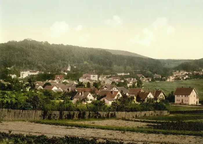 Framed Print : Bad Liebenstein in Thuringia, Germany, Historical, photochrome print from the 1890s Framed Print : Bad Liebenstein in Thuringia, Germany, Historical, photochrome print from the 1890s