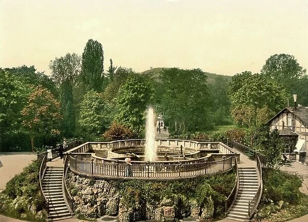 Bad Nauheim in Hesse, Germany, Historical, Photochrome print from the 1890s