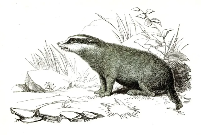 Framed Print : Badger engraving 1851 Framed Print : Badger engraving 1851