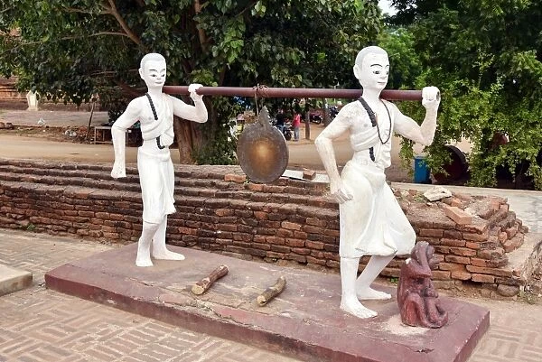 Bagan sculpture unesco ruins Myanmar. Asia
