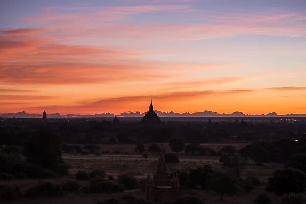 Bagan temple landscape on sunrise. Burma