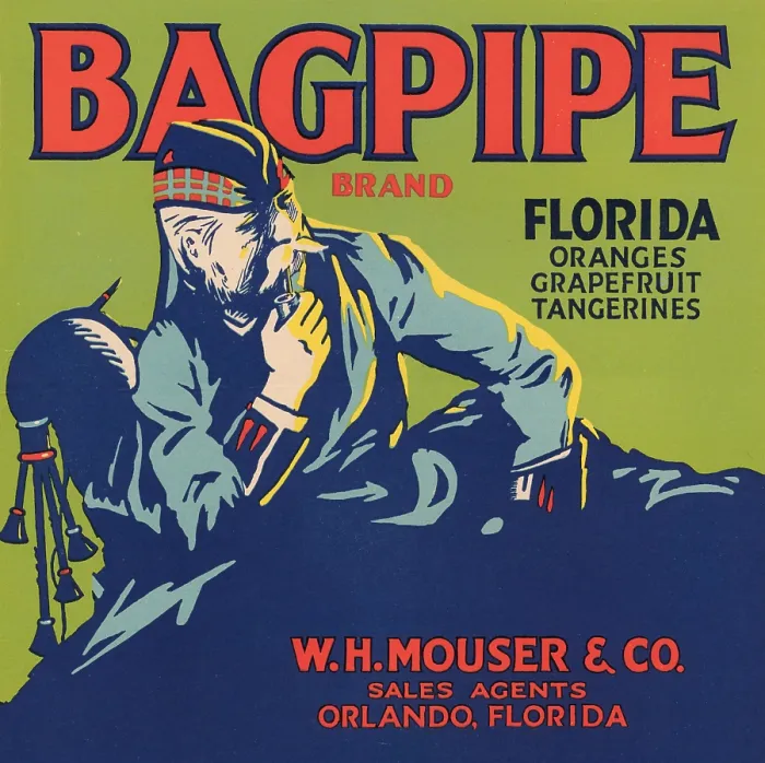 Framed Print : Bagpipe Brand