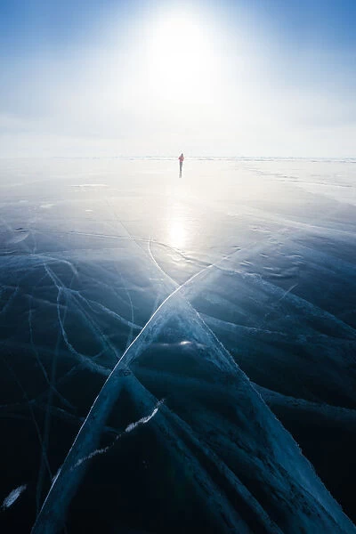 Baikal frozen lake