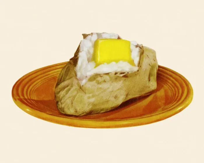 Framed Print : Baked Potato with Butter Framed Print : Baked Potato with Butter