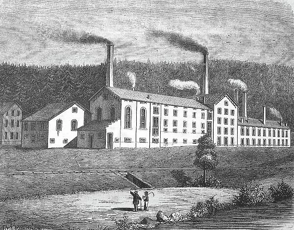 The Bakery and Brewery in Cainsdorf near Zwickau, Germany, photo or illustration published in 1892, digitally restored reproduction of an original 19th century artwork, exact original date not known