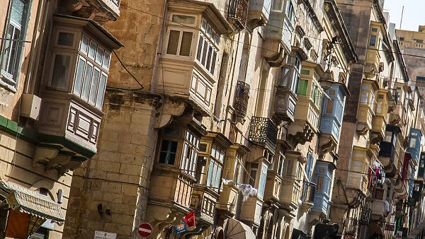Balconies in Maltas capital; Valletta, which is an UNESCO World Heritage Site