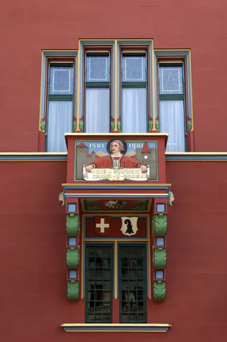 Framed Print : Balcony with the inscription Hie Schweiz Grund und Boden, here begins Swiss land, at the Town Hall of Basel, Switzerland, Europe Framed Print : Balcony with the inscription Hie Schweiz Grund und Boden, here begins Swiss land, at the Town Hall of Basel, Switzerland, Europe