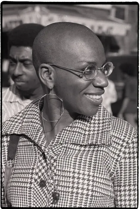 Framed Print : Bald Black Woman