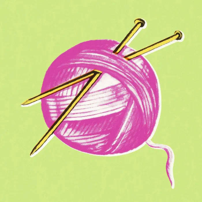 Framed Print : Ball of Yarn and Knitting Needles