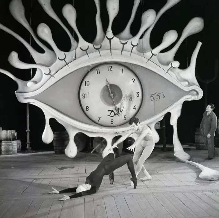 Framed Print : Ballerina And Partner Rehearse;Dali Clock Framed Print : Ballerina And Partner Rehearse;Dali Clock