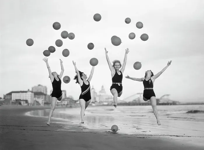 Framed Print : Balloon Dancers on Long Beach Framed Print : Balloon Dancers on Long Beach