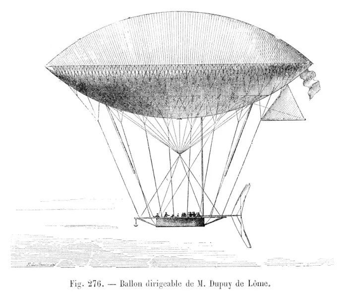 Framed Print : Balloon dirigible of Dupuy engraving 1881 Framed Print : Balloon dirigible of Dupuy engraving 1881