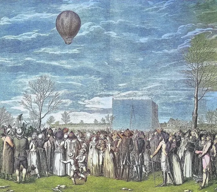 Framed Print : Balloon flight in Nuremberg, Germany, by Jean-Pierre Blanchard, 1753, 1809, a French inventor known as a pioneer of balloon flight, Historic, digitally restored reproduction from a 19th century original Framed Print : Balloon flight in Nuremberg, Germany, by Jean-Pierre Blanchard, 1753, 1809, a French inventor known as a pioneer of balloon flight, Historic, digitally restored reproduction from a 19th century original