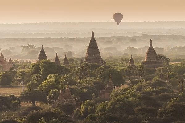 A balloon flying over Bagan, Myanmar