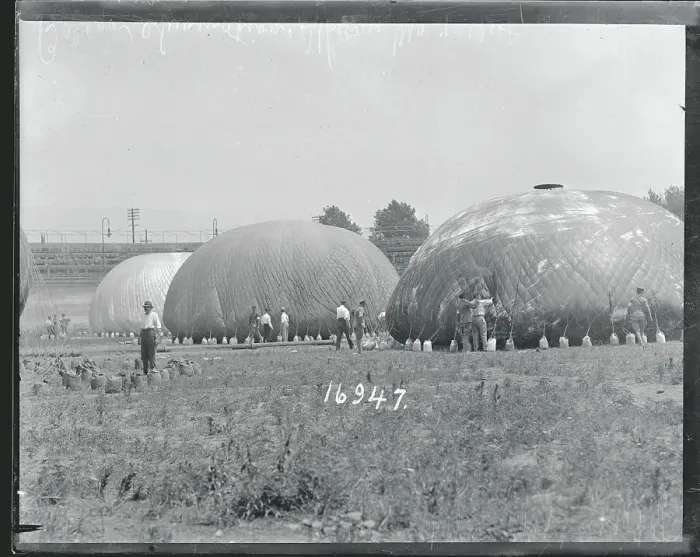 Framed Print : Balloons Being Inflated for Race Framed Print : Balloons Being Inflated for Race