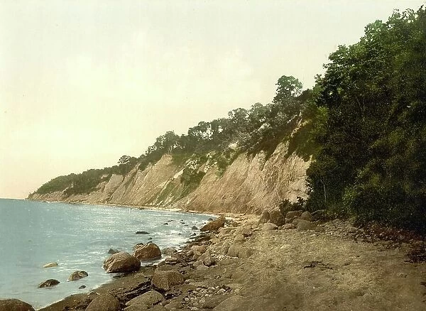 The Baltic Sea coast near Warnicken, Koenigsberg, formerly East Prussia, Germany, today Kaliningrad, Russia, Historic, digitally restored reproduction of a photochrome print from the 1890s